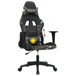 vidaXL Chaise de jeu de massage Noir et camouflage Similicuir