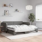 vidaXL Lit de jour avec gigogne sans matelas gris foncé 100x200 cm