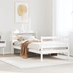 vidaXL Cadre de lit avec tête de lit sans matelas blanc 75x190 cm