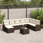 vidaXL Ensemble de Canapés de Jardin 8 Pièces avec Coussins Gris Poly Rattan