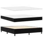 Lit à ressorts avec matelas vidaXL Noir Super King Velours