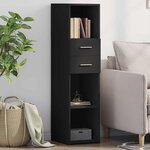 vidaXL Buffet haut noir 30x42 5x124 cm bois d'ingénierie