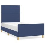 vidaXL Cadre de lit sans matelas bleu 100x200 cm tissu
