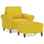 vidaXL Fauteuil avec repose-pied jaune 60 cm velours