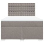 vidaXL Sommier à lattes de lit avec matelas Taupe 140x200 cm Tissu