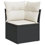 vidaXL Salon de jardin 5 Pièces avec coussins noir résine tressée