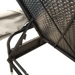 vidaXL Chaise longue avec auvent et table noir résine tressée
