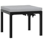 vidaXL Tabouret de jardin avec coussin noir acier enduit de poudre