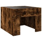 vidaXL Table basse avec LED infini chêne fumé 40x40x30 cm