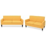 vidaXL Ensemble de canapés 2 Pièces Tissu Jaune