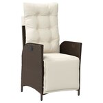 vidaXL Ensemble à manger de jardin et coussins 9 Pièces marron poly rotin
