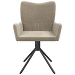 vidaXL Chaises pivotantes à manger lot de 2 Gris clair Velours