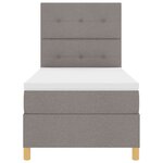 vidaXL Lit à sommier avec matelas taupe simple en tissu