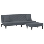 vidaXL Ensemble de canapés 2 Pièces avec coussins gris foncé velours