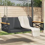 vidaXL Balancelle noir 109x62x40 cm résine tressée