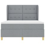 Lit à ressorts vidaXL avec matelas Gris clair 140x200 cm Tissu