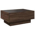vidaXL Table basse avec LED chêne marron 70x50x30 cm bois d'ingénierie