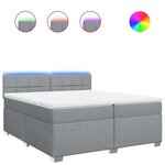 vidaXL Sommier à lattes de lit avec matelas Gris clair 200x200cm Tissu