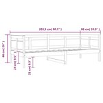 vidaXL Lit de jour sans matelas blanc bois de pin massif 80x200 cm