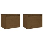 vidaXL Armoires murales 2Pièces Marron miel 45x30x35cm Bois de pin massif