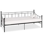 vidaXL Cadre de lit de repos Noir Métal 90 x 200 cm