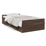 vidaXL Cadre de lit à tiroirs chêne marron 90x190 cm bois d'ingénierie