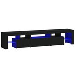 vidaXL Meuble TV avec lumières LED Noir 200x36 5x40 cm