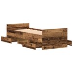 vidaXL Lit sans Matelas Bois Vieilli 75x190 cm Bois d'ingénierie