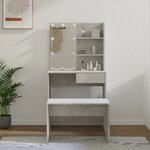 vidaXL Ensemble de coiffeuse avec LED Gris béton Bois d'ingénierie