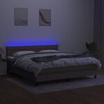 vidaXL Sommier à lattes de lit avec matelas LED Taupe 180x200 cm Tissu
