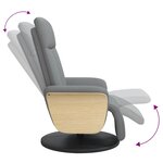 vidaXL Fauteuil inclinable avec repose-pieds gris clair tissu