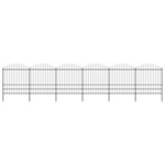 vidaXL Clôture de jardin à dessus en lance Acier (1 75-2)x10 2 m Noir
