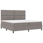 vidaXL Lit Box Spring avec Matelas Taupe 200x200 cm Tissu