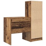 vidaXL Bureau avec rangement Bois ancien Bois d'ingénierie