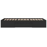 vidaXL Cadre de lit sans matelas noir 90x200 cm bois d'ingénierie