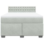 vidaXL Sommier à lattes de lit et matelas Gris clair 140x190cm Velours