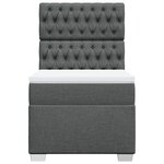 vidaXL Sommier à lattes de lit et matelas Gris foncé 90x190 cm Tissu