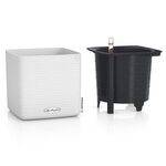 Lechuza jardinière de table cube color 16 all-in-one blanc