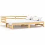 vidaXL Lit coulissant Bois de pin massif 2x(90x200) cm