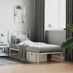 vidaXL Cadre de lit métal avec tête de lit blanc 90x190 cm