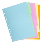 Intercalaires Carte Pastel 170g Forever 6 Positions - A4 - Couleurs Assorties - X 50 - Exacompta