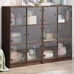 vidaXL Bibliothèque avec portes chêne marron 136x37x109 cm
