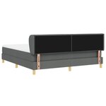 Lit à ressorts vidaXL avec matelas en gris foncé  180x200 cm en tissu