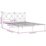 vidaXL Cadre de lit métal sans matelas et tête de lit blanc 150x200 cm