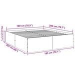 vidaXL Cadre de lit sans matelas noir 180x200 cm