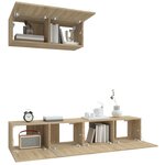 vidaXL Ensemble de meubles TV 3 Pièces Chêne sonoma Bois d'ingénierie
