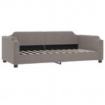 vidaXL Lit de jour avec gigogne et tiroirs taupe 100x200 cm tissu