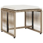 vidaXL Ensemble à manger de jardin et coussins 7 Pièces beige poly rotin