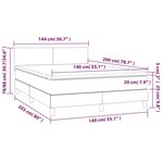 vidaXL Sommier à lattes de lit avec matelas Gris clair 140x200cm Tissu