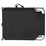 vidaXL Chaise longue pliable avec auvent Noir Aluminium